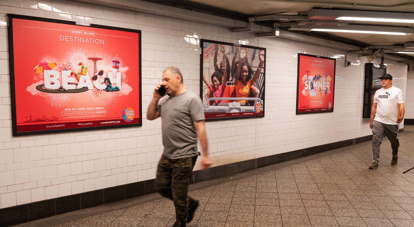 Luna park adv campagna 2019 - insegne metro New York