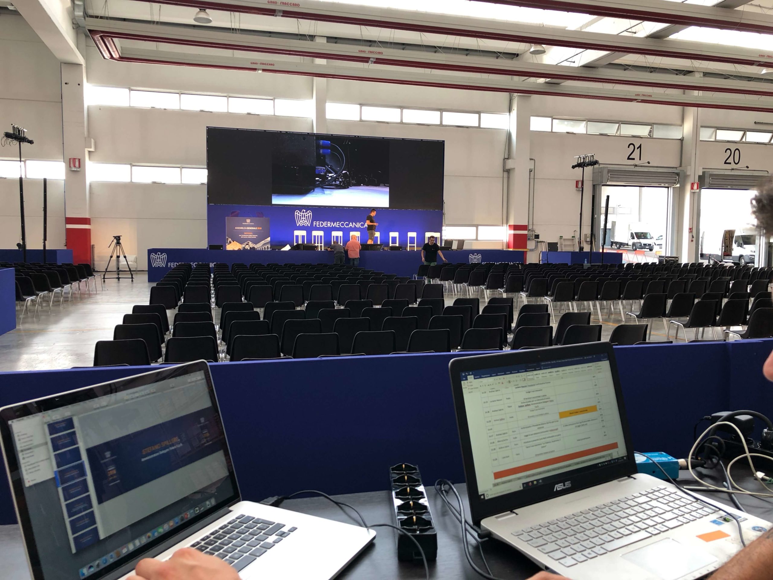 Assemblea generale 2018 Federmeccanica - backstage allestimento evento